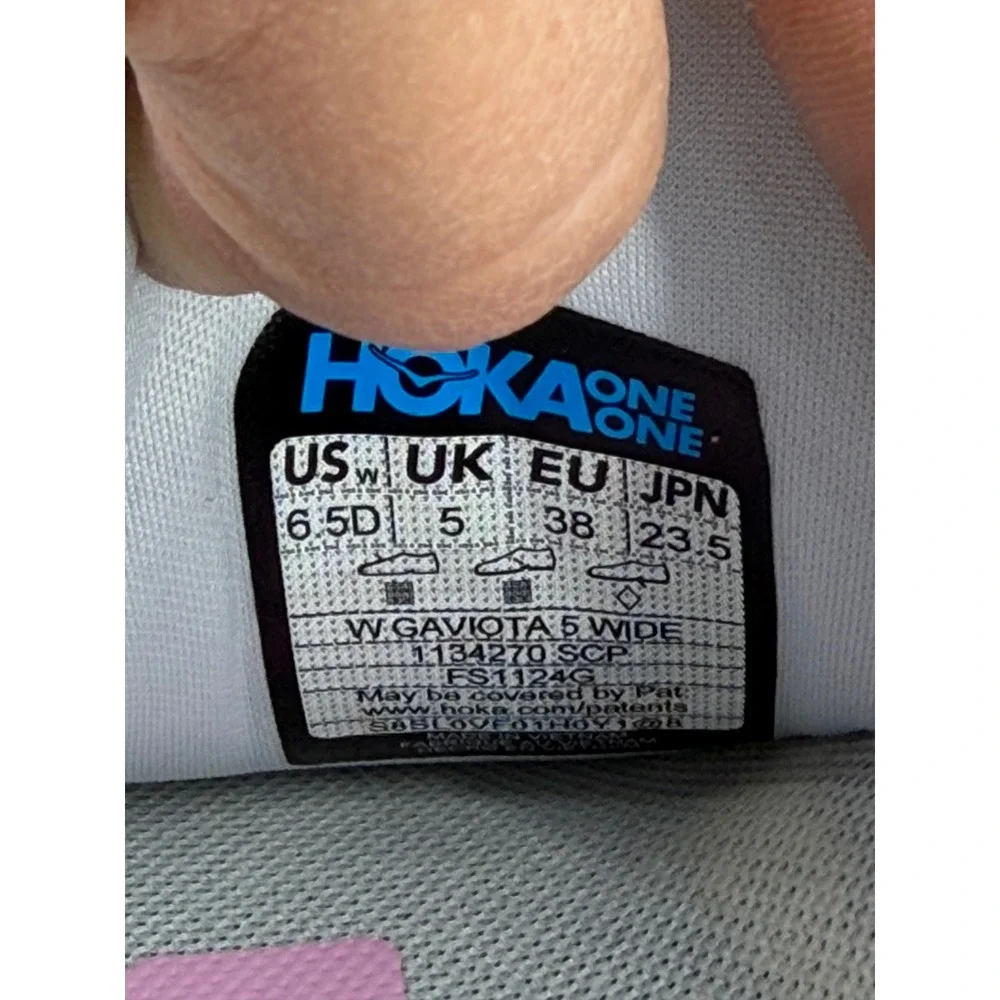 Hoka One One Women's Light Gray & Pink Running Sneakers
